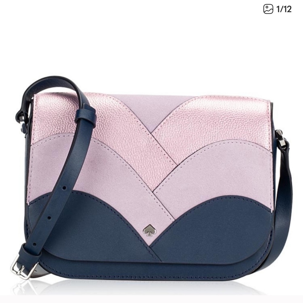 Kate Spade Nadine Patchwork Crossbody Bag - Pink and Navy Like New
